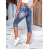 Damskie Spodnie Jeansowe Vintage Lato Wysoki Stan Slim Fit Sznurek w Pasie Spodnie Capri Streetwear Krótkie Spodenki Jeansowe Collant