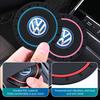 OPQ1 For Volkswagen VW Car Coasters Water Cup Slots Non-Slip Mat Waterproof Drink Pad Scirocco Passat Polo B5 B6 B7 CC Tiguan Sharan