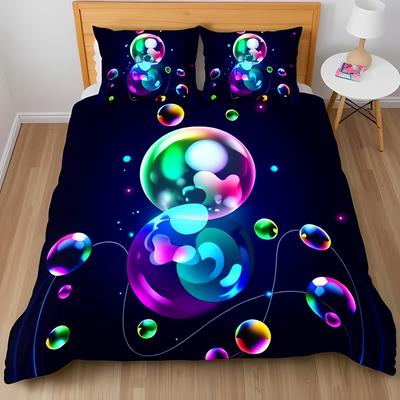 Bubble Duvet Cover Sets for Kids Boys Girls Queen King Lightweight Quilt Cover Underwater Themed Bedding Set Room Decor No Quilt