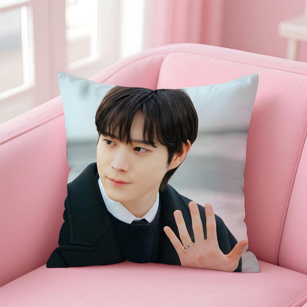 Hot Handsome Korean Actor KKim Youngdae Cushion Cover Pillowcase Short Plush Invisible Zipper Room Sofa Cushion Cover