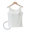 Women's Slim Fit Cotton Camisole: Versatile Spring/Summer Sleeveless Top with Chest Pads