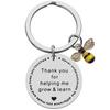 Dankbaar Cadeau Roestvrij Staal Sleutelhanger Kleine Bij Hanger Afstudeercadeau voor Leraren Bedankcadeau Sleutelhanger voor Rugzak Tas Hanger
