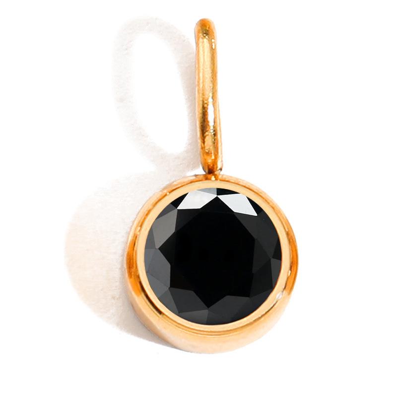 Twelve-Month Birthstone Pendant: 8mm Stainless Steel DIY Charms