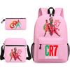 Cr7 Youth Fashion Children'S Student Schoolbag 3-Piece Set