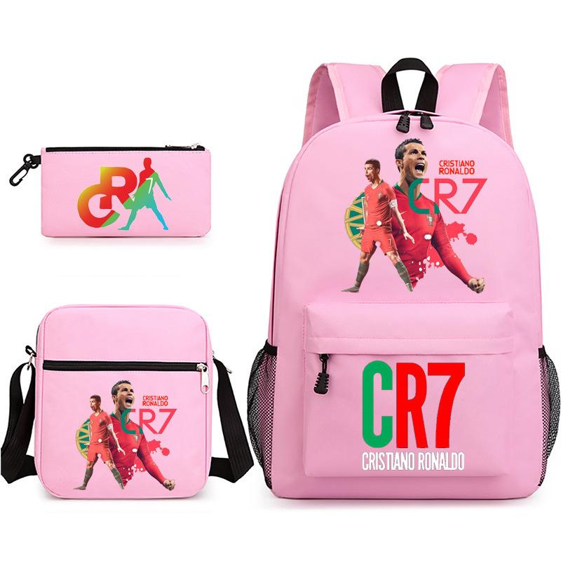 Cr7 Youth Fashion Children'S Student Schoolbag 3-Piece Set