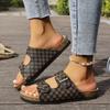 Summer Holiday Printing Women Slippers Vacation Travel Beach Double-buckle Sandals Fashion Platform Home Slippers Slides Women