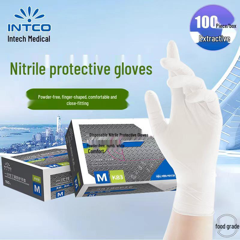 Food Grade Disposable Nitrile Gloves - Waterproof & Oil-proof for Catering, Home, Beauty, Hairdressing, Nail Art, Tattoo