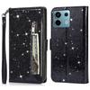 Для Xiaomi Redmi Note 13 5G Чехол-подставка Блестящий кожаный чехол для телефона с карманом на молнии