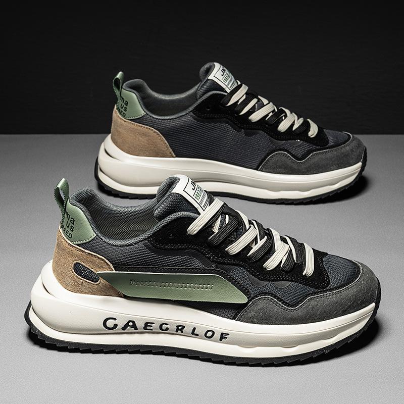 

Холодные липкие мужские туфли весна новые поверхность из микрофибры модные туфли Форреста Гампа толстая подошва увеличение высоты низкий верх двухцветная шнуровка спорт 44