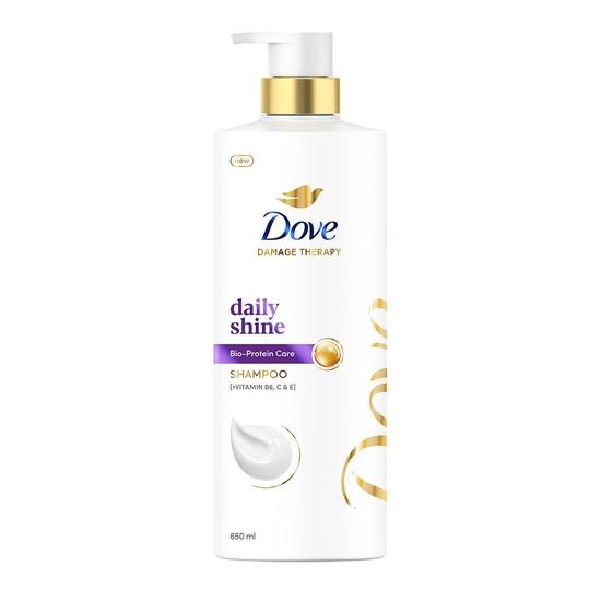 DOVE Daily Shine Shampoo 650 Ml|| For Damaged or Frizzy Hair|| Makes Soft|| Shiny And Smooth - Mild for Men & Women