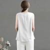 Women's Vintage Loose Fit Cotton Linen Blend Tank Top