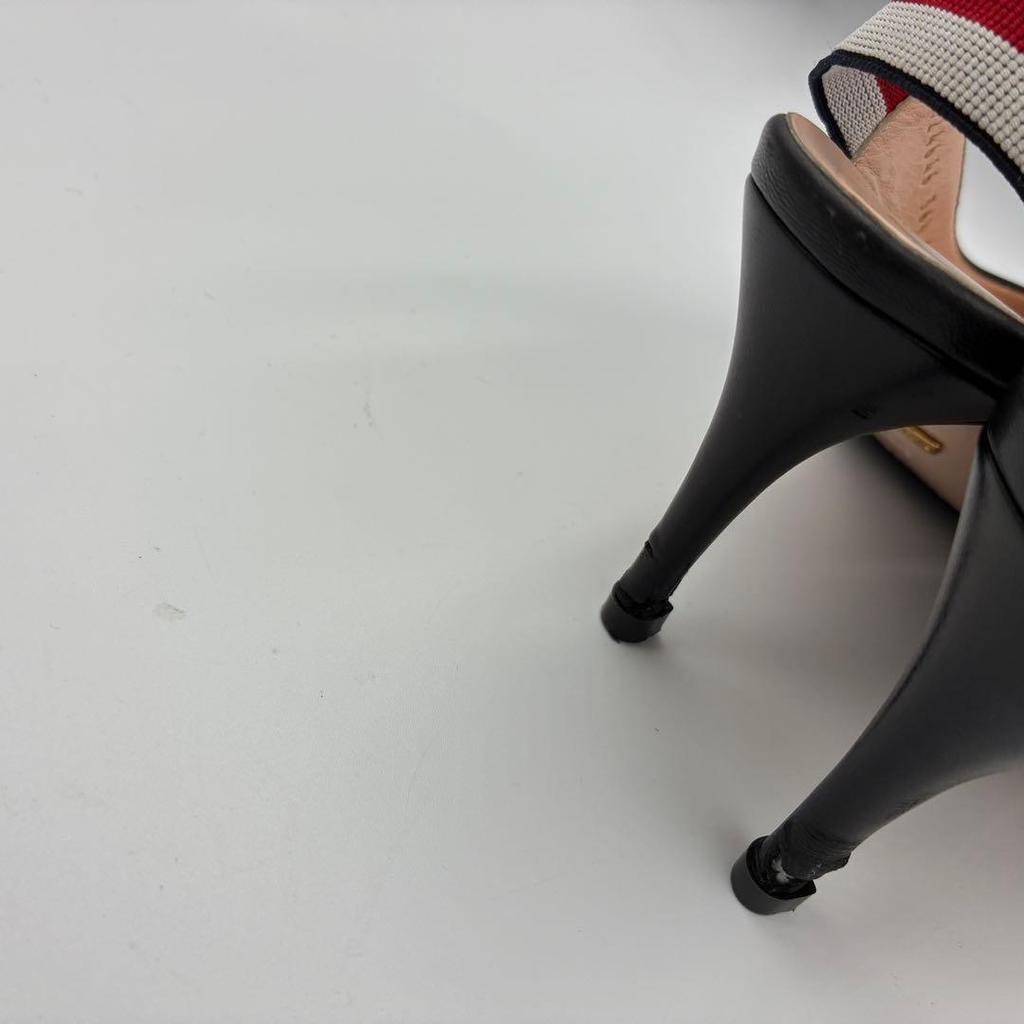 Used Rare GUCCI Gucci Sherry Line Leather Pumps 36.5 Black