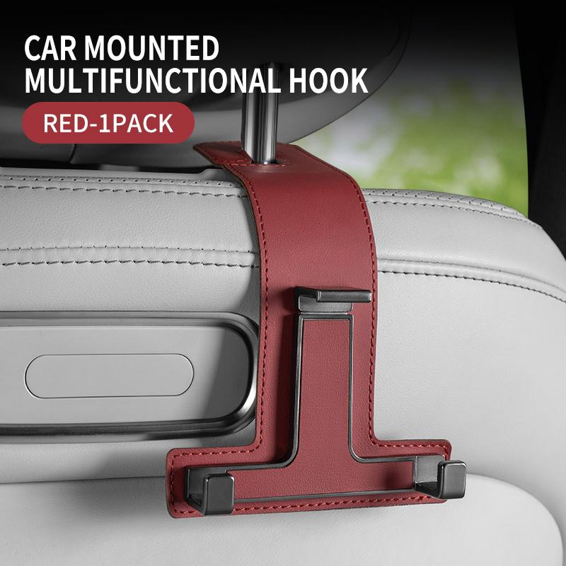 Car Headrest Bag Hook Hanger Auto Backseat Bracket Mobile Phone Holder Leather Rear Seat Hanging Dual Handbag Hooks Accessories