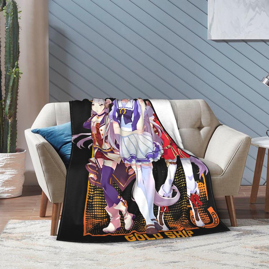 Umamusume Pretty Derby Gold Blanket Multi-size Super Soft and Warm Throw Blankets for Couch Sofa and Bed