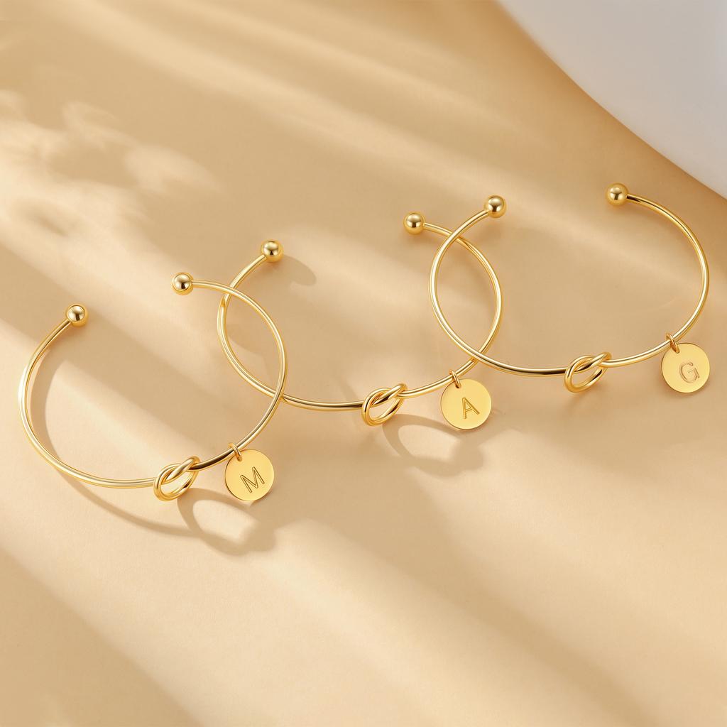 Popular bracelet gold 11-letter round bracelet opening adjustable jewelry
