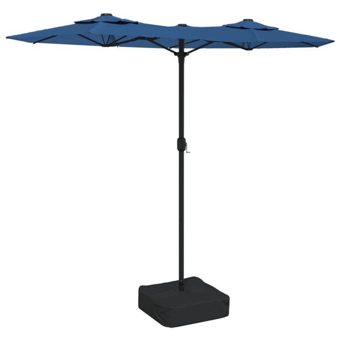 VidaXL Parasol de Jardin à Double Tête avec LED, Pare-soleil de Patio, Abri de Soleil, Parasol de Plage Terrasse Extérieur, 362976