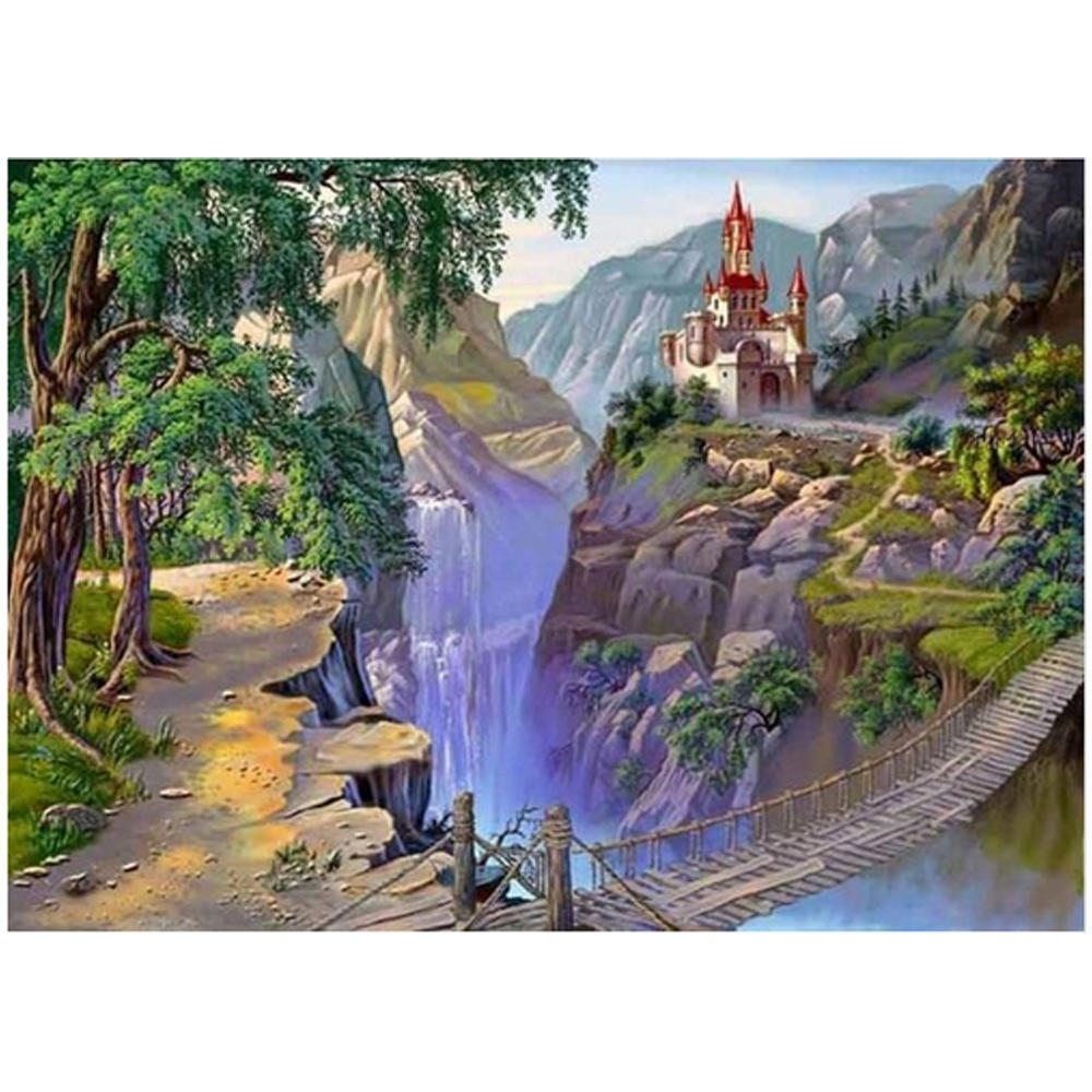 

DIY 3D Алмазная картина Замок Пейзаж Вышивка Крест Стежок Главная Декор Full Round 20x25CM