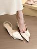 Fashion Flower Pointed Toe Sandals Elegant Shallow Slippers 2025 Summer New Low Heels Women Shoes Trend Fashion Dress Party Zapatillas