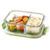 Microwaveable Glass Lunch Box with Lid - Divided Bento Box for Students and Office Workers.
