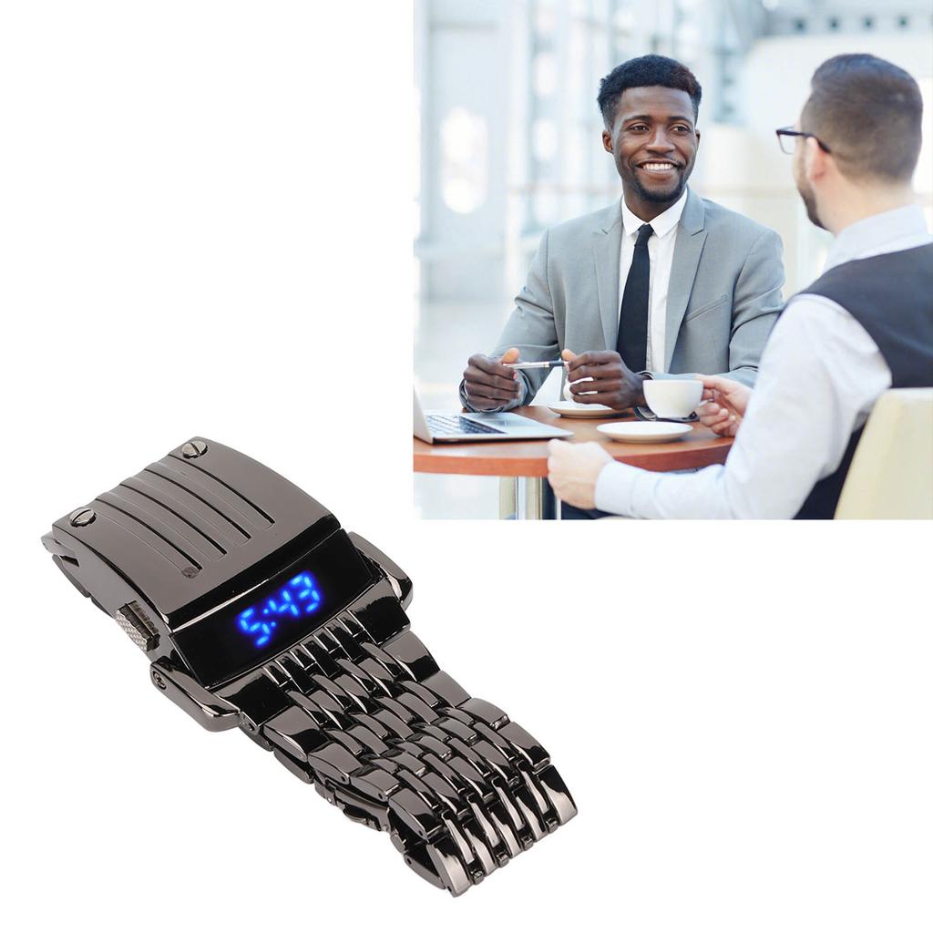 Alloy Watch LED Digital Display Quick Release Fashionable Men Watch for Daily Business