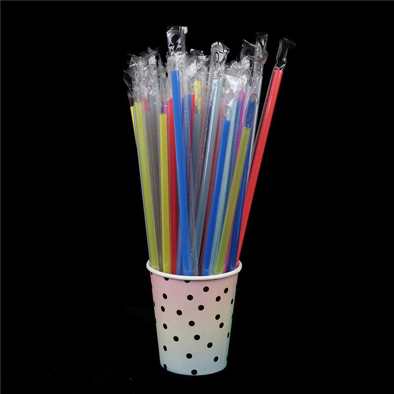 100Pc Clear Individually Wrapped Drinking Pp Straws Drinks Straws Party Supplies