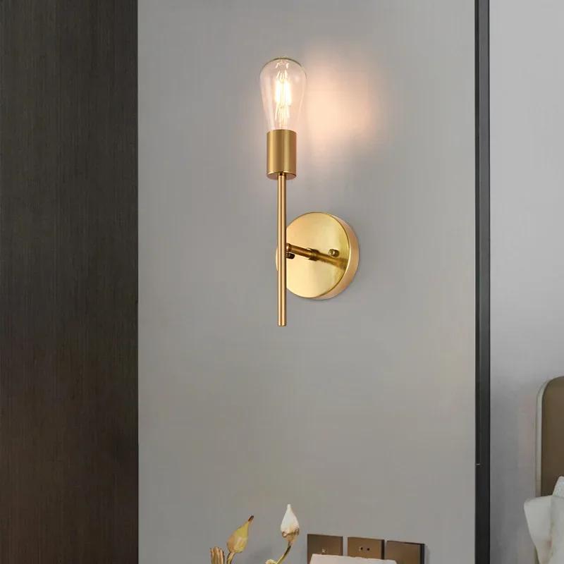 E27 4W Simple Creative Double Head Modern Personality American Aisle Bedroom Bedside Led Bathroom Industrial Style Wall Lamp