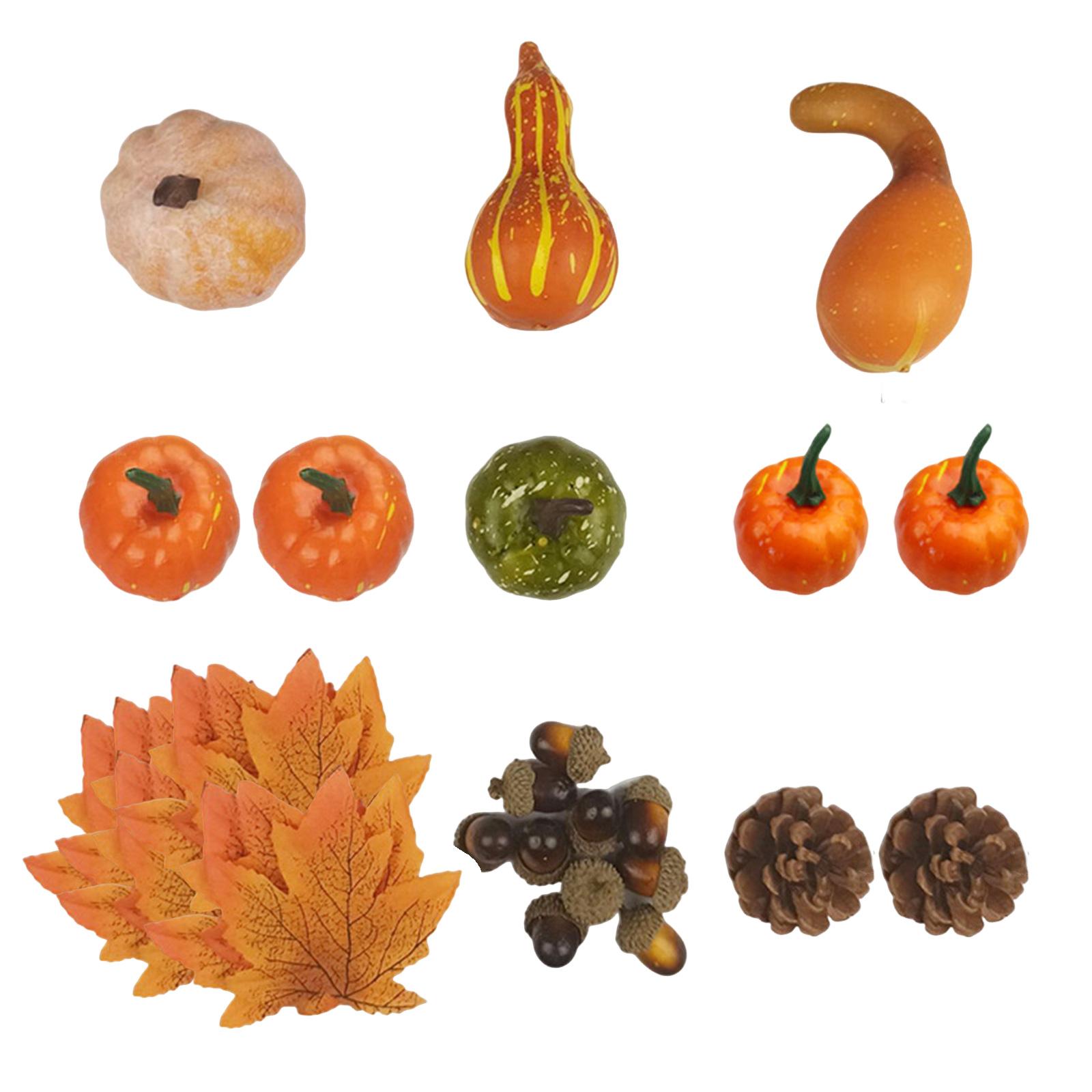 

Artificial Pumpkins With Maple Leaves Pinecones Hazelnuts For Halloween Fall Party Decorations Indoor Outdoor