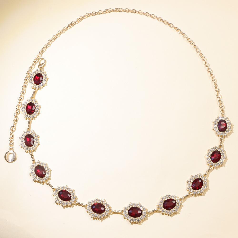 Metal Rhinestone Belly Belts Gold Y2K Waistband Colorful Crystal Waist Chain  Decorative Jeans