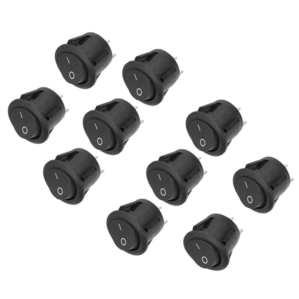 10pcs KCD1 Rocker Switches 2Pin Round Boat OnOff for Household Appliances