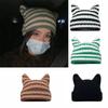 Christmas Hat Y2K Trend Autumn Winter Unisex Harajuku Punk Gothic Knit Cat Ear Little Devil Kawaii Millinery Soft Knit Hat