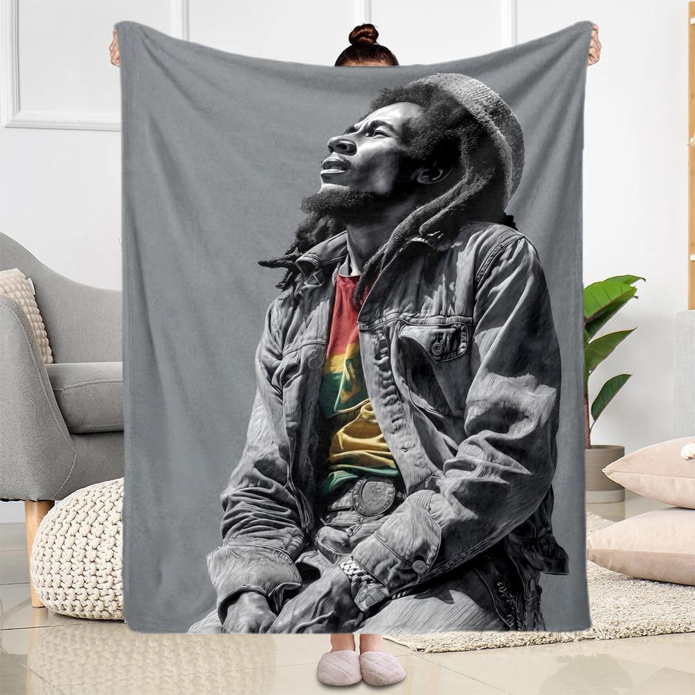 Bob Marley Reggae Legend One Love Blanket Soft Warm Cozy Suitable For Bed Sofa Chair For All Seasons Digital Print Perfect Gift For Relatives And Frie