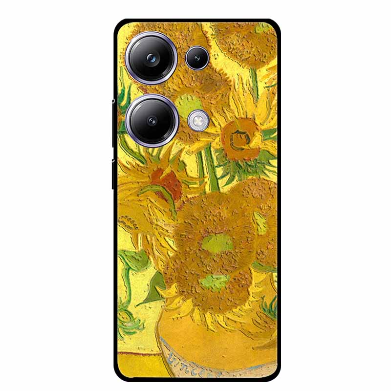 3D Emboss Case For Xiaomi Poco M6 Pro Phone Case Flower Silicone Soft Back Cover For Xiaomi Poco M6 Pro Case PocoM6 M 6 Pro Capa