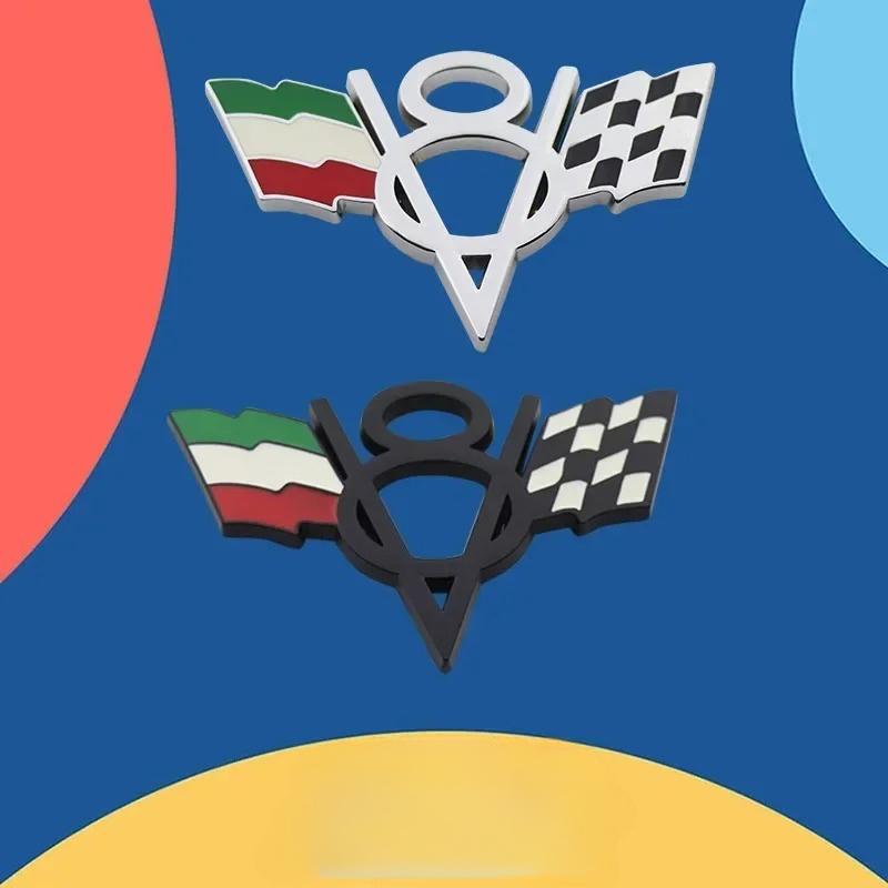 American Flag V8 V 8 Italy UK Germany US National Flag for Fender Trunk Rear Bonnet Nameplate Decal Emblem Badge Sticker