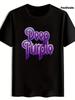 Black "Deep Purple" Graphic T-shirt - Vintage Rock Band Design
