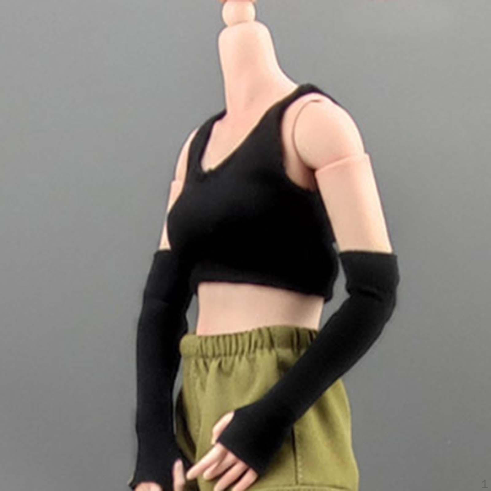 

1/12 Женский жилет, Аксессуар для кукольной одежды ручной работы, Миниатюрная одежда для 6-дюймовых фигурок Black