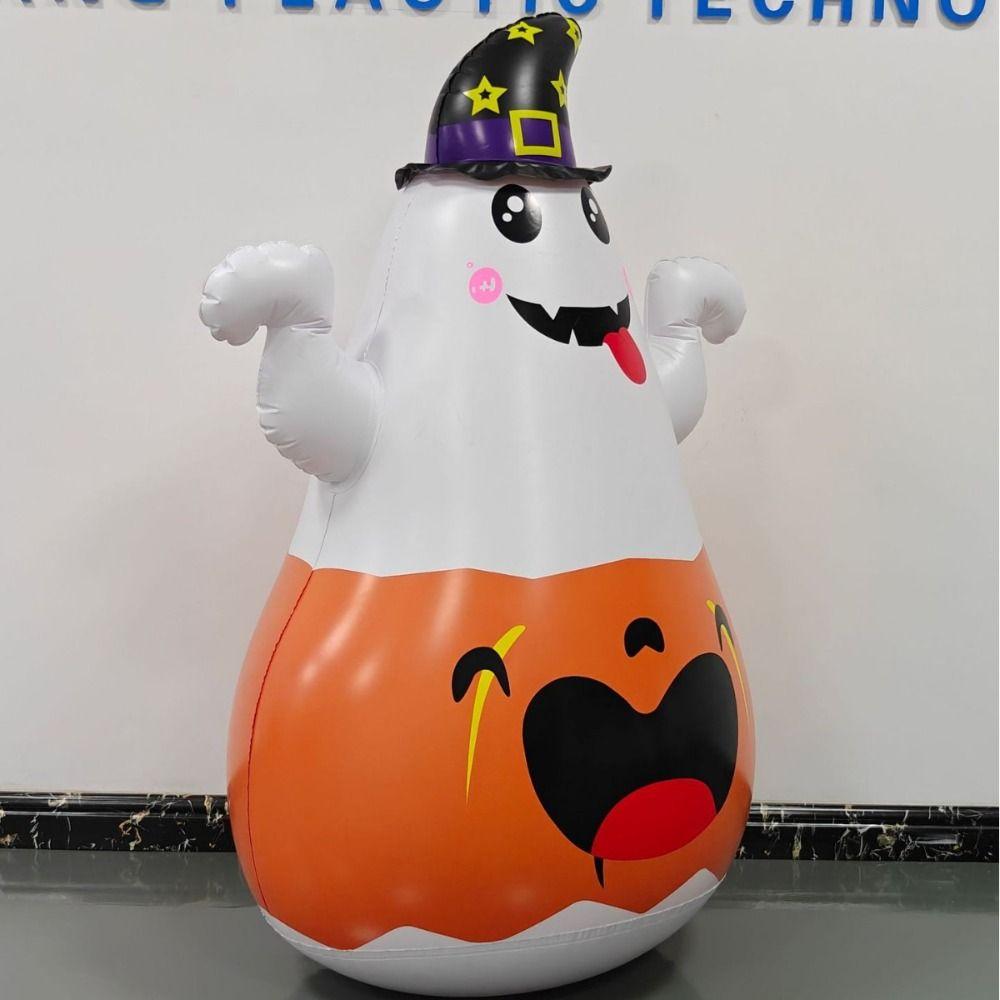 PVC Material Inflatable Pumpkin LED Light Inflatable Witch Hat Holiday Decoration