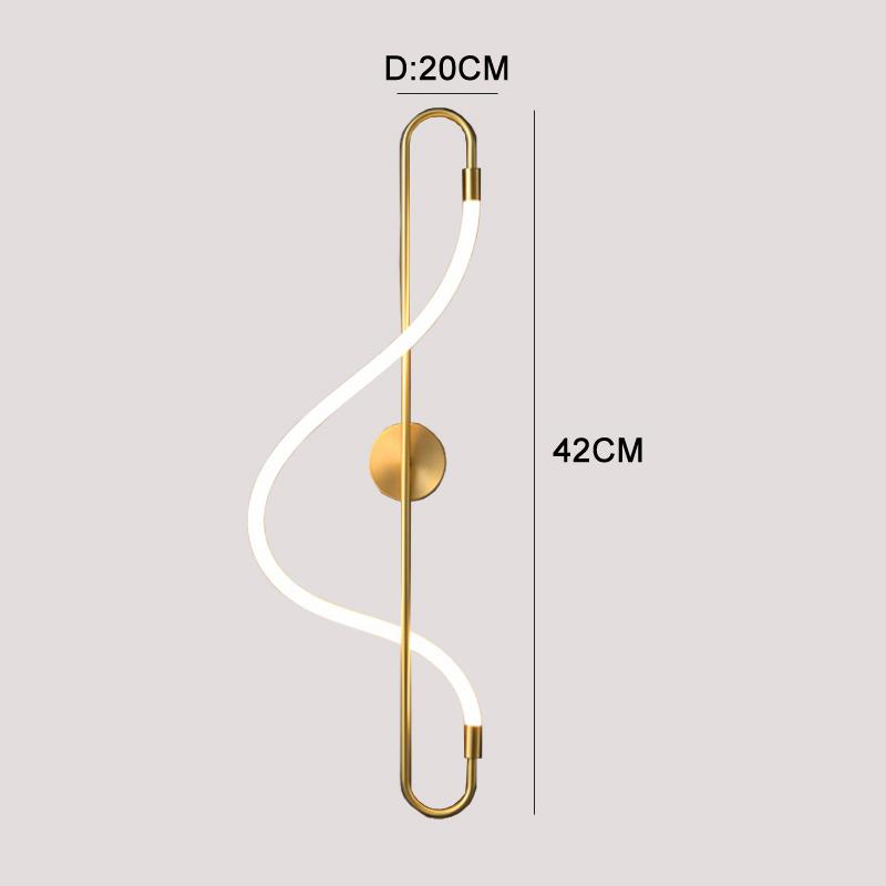 Nordic All Copper Living Room Tv Background Wall, Light Luxury, Minimalist Creative Bedroom, Bedside Designer Wall Lamp