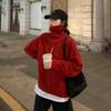 DAFIFY  Women's Fashion Casual Fall Winter Solid Color Print Long Sleeve High Neck Sweaters