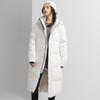 Men's Long Winter Down Jacket - Thick, Warm, Loose Fit, Solid Color, Mid-Length, Over-the-Knee.