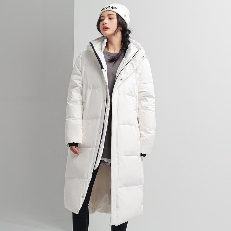 

Men s Long Winter Down Jacket - Thick, Warm, Loose Fit, Solid Color, Mid-Length, Over-the-Knee. S білий