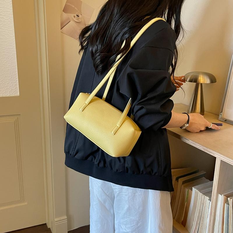 Solid Color Shoulder Bag Large Capacity Underarm Bag