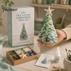Sea Glass Art Projects for Adults DIY Christmas Tree Kit, 3D Coastal Xmas Craft Kit Creative Relaxing Holiday Activities with Pieces, Handmade