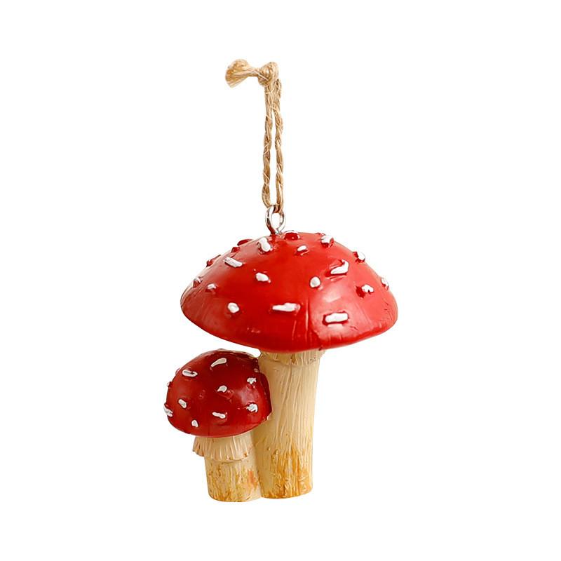 Christmas Mushroom Hanging Decorations Resin Farmhouse Style Holiday Ornaments For Celebration