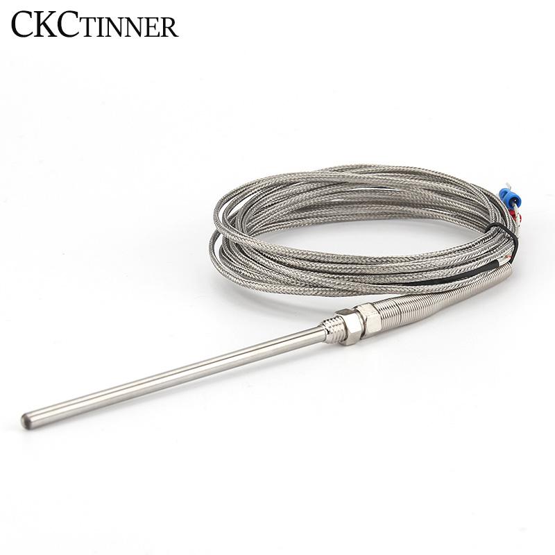 Thermocouple M8 PT100 Type 1m 2m 3m 4m 5m Temperature Sensor 50mm 150mm 100mm 200mm Probe Screw Thread Cable -200-600 Degrees