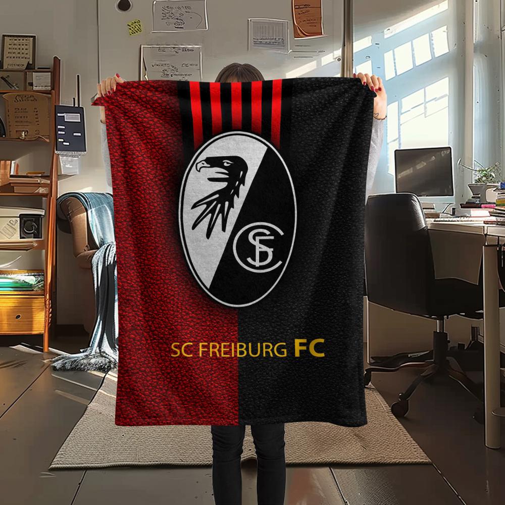 1pc SC Freiburg Print Flannel Blanket, High Quality Comfortable for All Seasons, Home Decor, Warmth and Comfort, Perfect for Christmas Gifts80