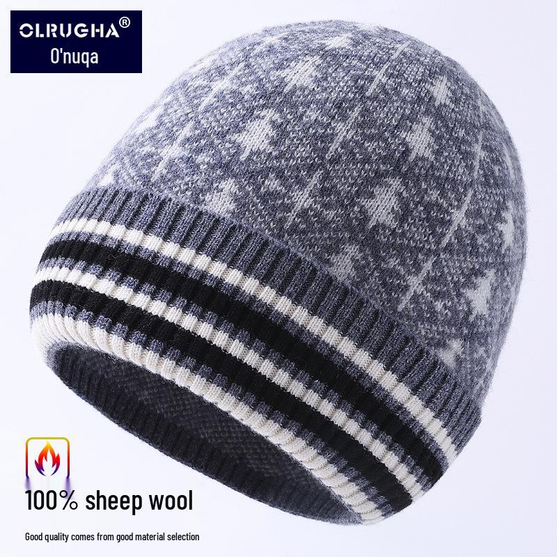 Men's Autumn & Winter Snowflake Knit Cold-Weather Ear Protection Wool Hat
