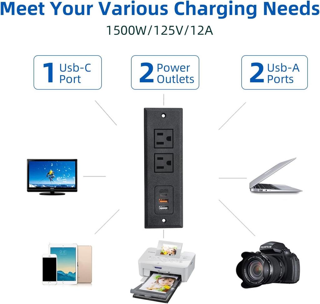 American-standard furniture USB power socket American office desktop plug bedside bookcase