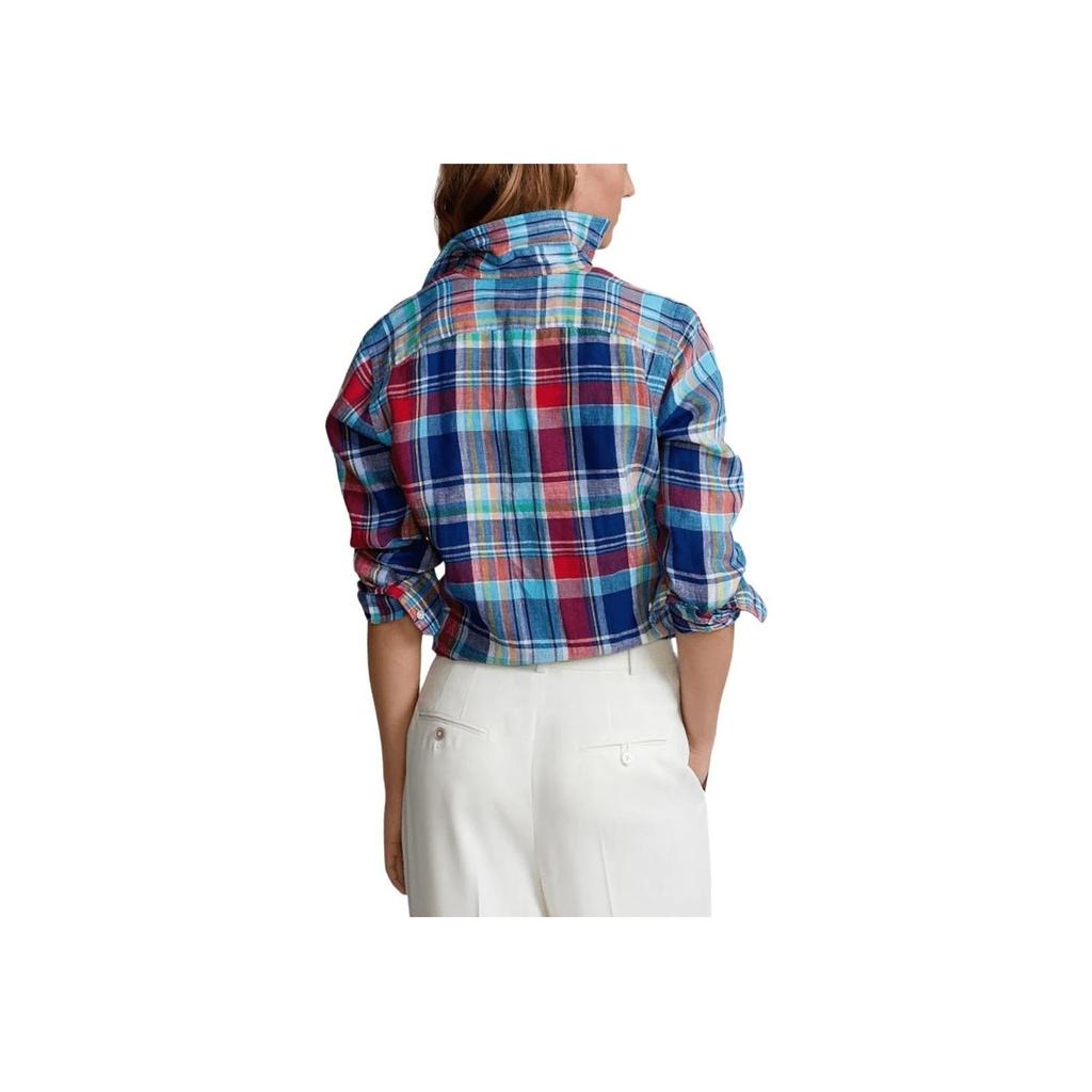 Polo Ralph Lauren SS23 Kleurblok Gestreept Enkelrijig Overhemd Dameshemden Blauw 211867455-005