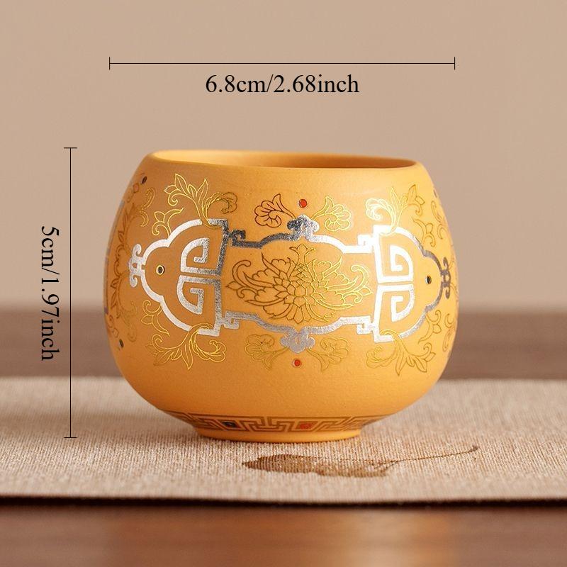 Golden Section Clay Teapot Household Zisha Xishi Teapot Chinese Style Large Capacity Teapot Painting Silver Kung Fu Tea Set