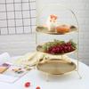 Gold Fruit Plate European 3 Layer Snack Rack Cake Display Rack Pastry Dish Serving Tray Fruit Candy Shelf Room Party Decoration